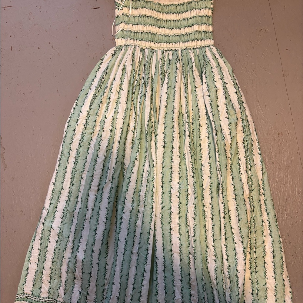 Max Studio Green and Cream Patterned Dress